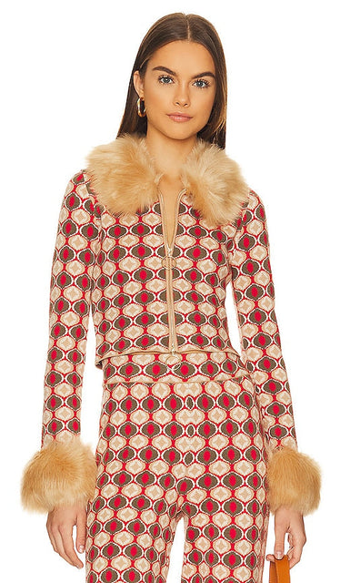 Show Me Your Mumu Zermatt Faux Fur Zip Up in Brown - Montrez-moi votre fermeture éclair en fausse fourrure Mumu Zermatt en marron - 给我看看你的 Mumu 采尔马特人造毛皮拉链棕色 - Zeig mir deinen Mumu Zermatt Kunstpelz-Reißverschluss in Braun - Show Me Your Mumu Zermatt 인조 퍼 지퍼업 브라운 색상 - Mostrami la tua cerniera in pelliccia sintetica Mumu Zermatt in marrone