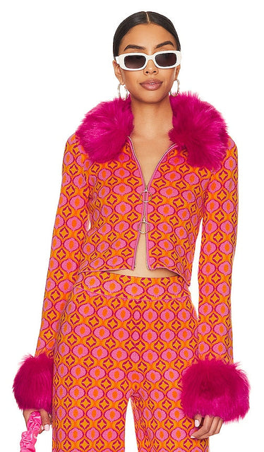 Show Me Your Mumu Zermatt Faux Fur Zip Up in Pink - Montrez-moi votre fermeture éclair en fausse fourrure Mumu Zermatt en rose - 给我看看你的 Mumu 采尔马特人造毛皮拉链粉色 - Zeig mir deinen Mumu Zermatt Kunstpelz-Reißverschluss in Rosa - Show Me Your Mumu Zermatt 인조 퍼 지퍼업 핑크 색상 - Mostrami la tua cerniera in pelliccia sintetica Mumu Zermatt in rosa