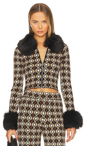 Show Me Your Mumu Zermatt Zip Up in Brown - Montrez-moi votre fermeture éclair Mumu Zermatt en marron - 给我看看你的 Mumu Zermatt 棕色拉链拉链 - Zeig mir deinen Mumu Zermatt Zip Up in Braun - Show Me Your Mumu 체르마트 브라운 컬러의 집업 - Mostrami la tua cerniera Mumu Zermatt in marrone