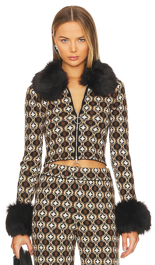 Show Me Your Mumu Zermatt Zip Up in Brown - Montrez-moi votre fermeture éclair Mumu Zermatt en marron - 给我看看你的 Mumu Zermatt 棕色拉链拉链 - Zeig mir deinen Mumu Zermatt Zip Up in Braun - Show Me Your Mumu 체르마트 브라운 컬러의 집업 - Mostrami la tua cerniera Mumu Zermatt in marrone