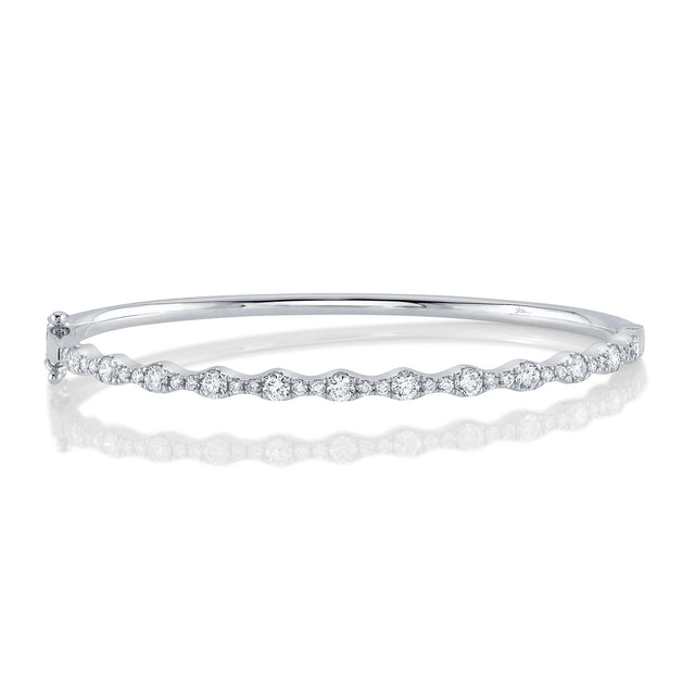 Shy Creation 1 1/3ctw Diamond White Gold Bangle Bracelet