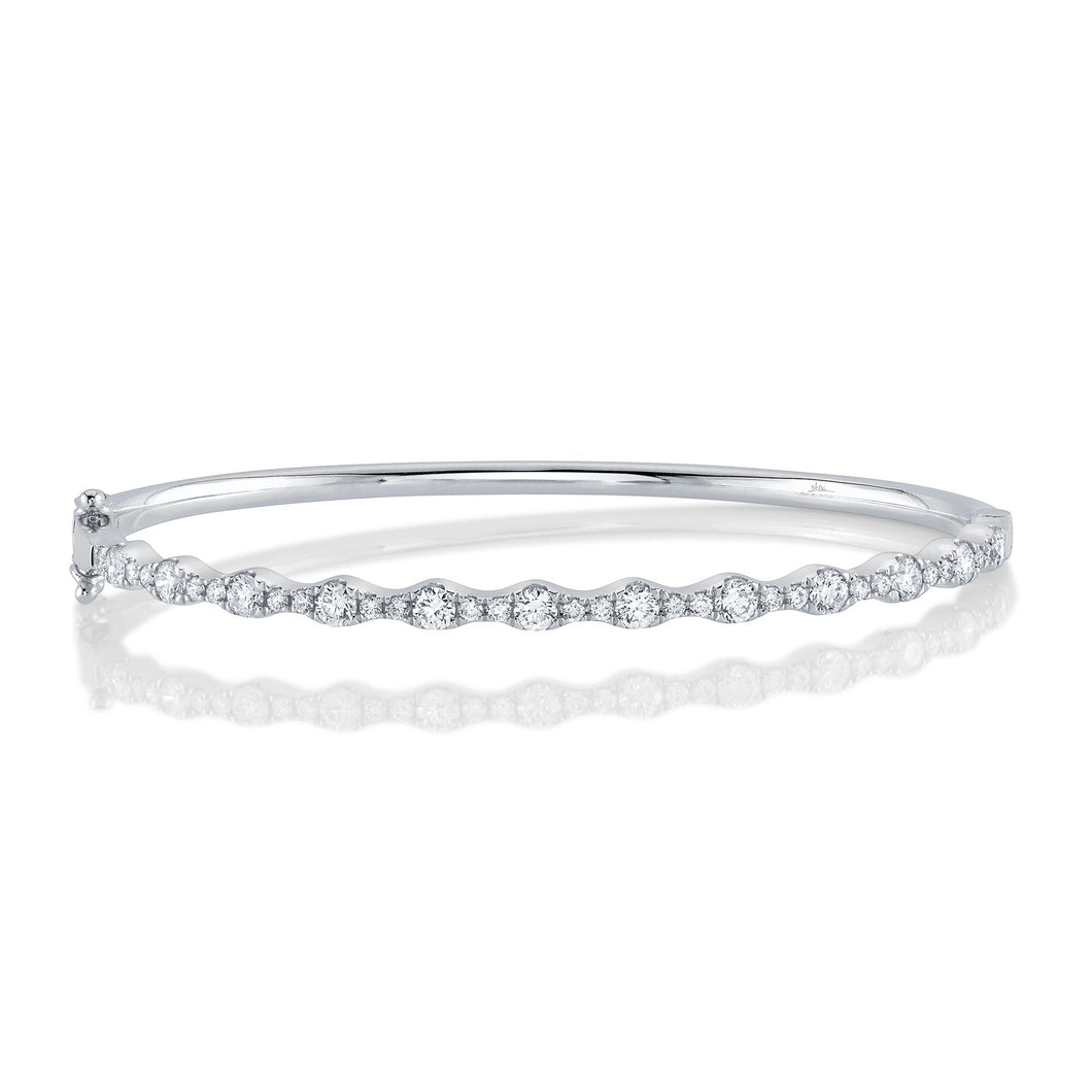 Shy Creation 1 1/3ctw Diamond White Gold Bangle Bracelet
