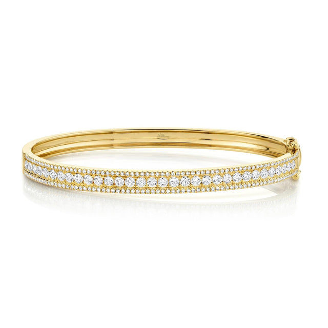 Shy Creation 1 3/4ctw Diamond Yellow Gold Bangle Bracelet