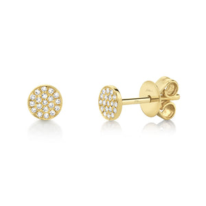 Shy Creation 1/15ctw Diamond Yellow Gold Stud Earrings