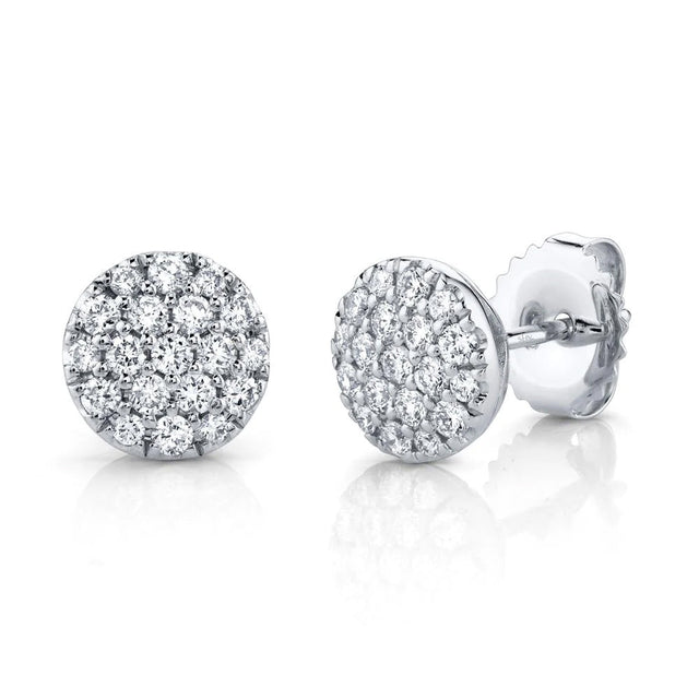 Shy Creation 1/2ctw Diamond Circle White Gold Stud Earrings