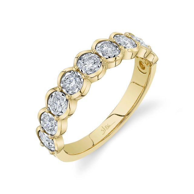 Shy Creation 1/2ctw Diamond Yellow Gold Band Ring