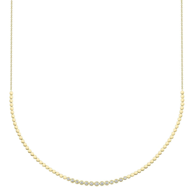 Shy Creation 1/2ctw Diamond Yellow Gold Bezel Necklace