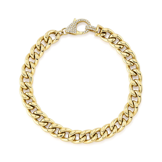 Shy Creation 1/4ctw Diamond Yellow Gold Link Bracelet