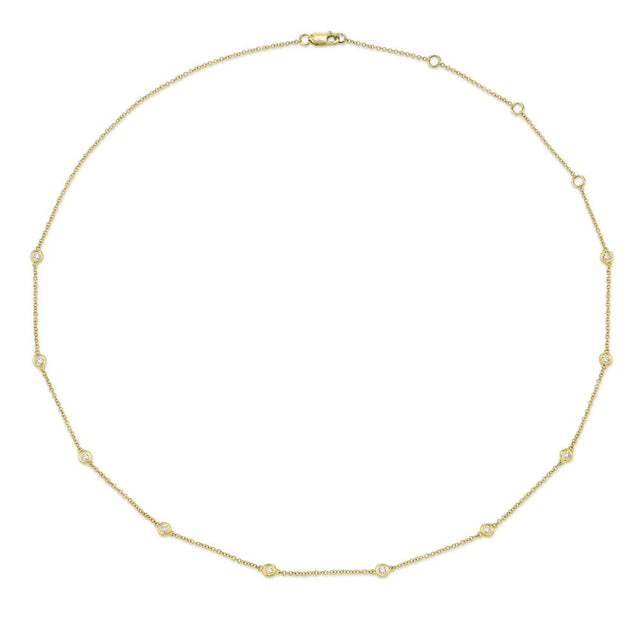 Shy Creation 1/4ctw Diamonds by the Yard Yellow Gold Necklace