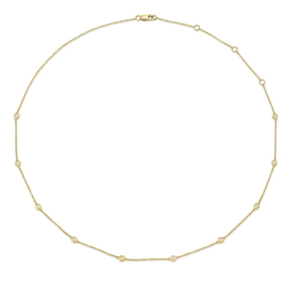 Shy Creation 1/4ctw Diamonds by the Yard Yellow Gold Necklace