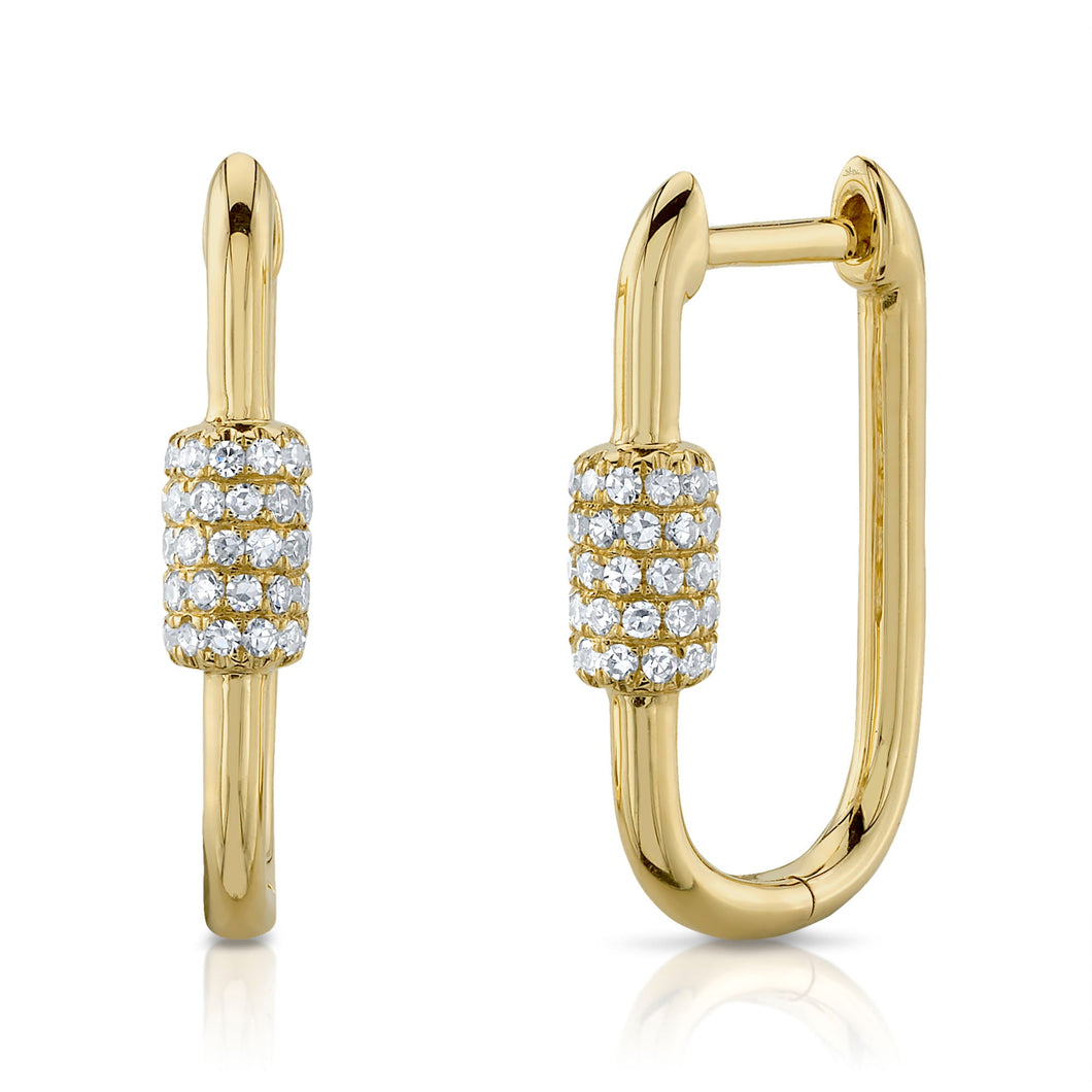 Shy Creation 1/4ctw Round Diamond Yellow Gold Earrings