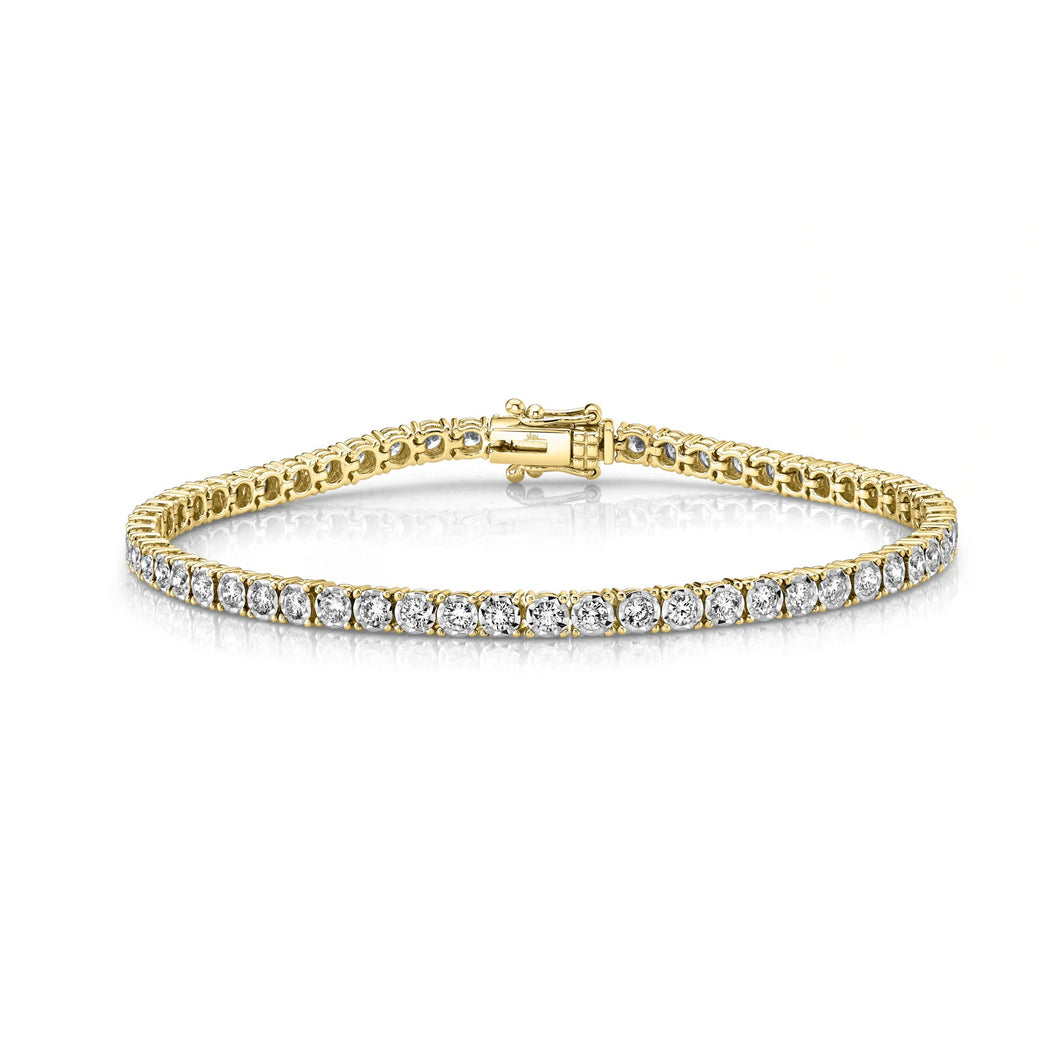 Shy Creation 2ctw Diamond Yellow Gold Tennis Bracelet