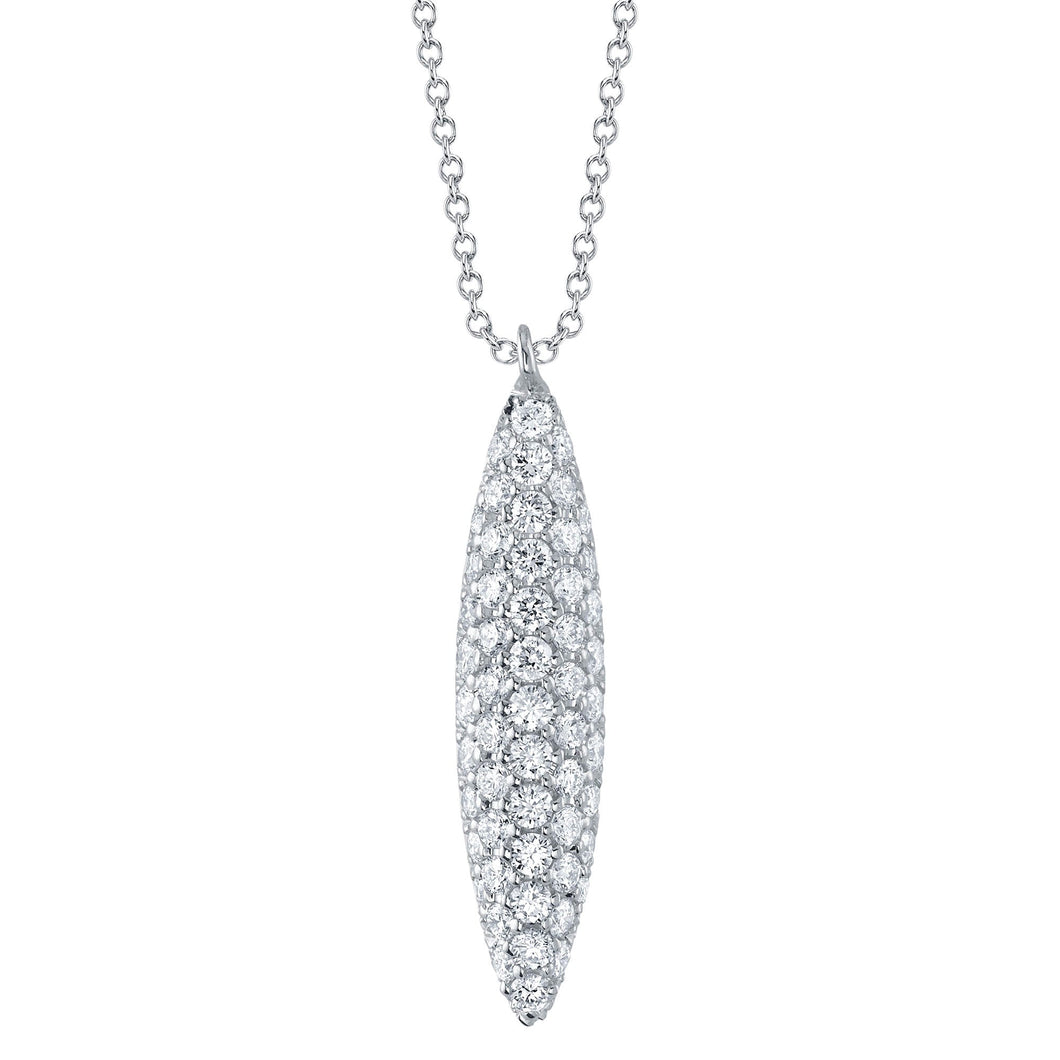 Shy Creation 3/4ctw Diamond White Gold Pendant Necklace