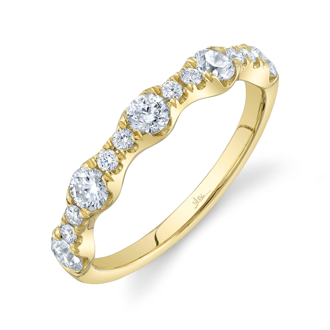 Shy Creation 3/4ctw Diamond Yellow Gold Ring - Size 7