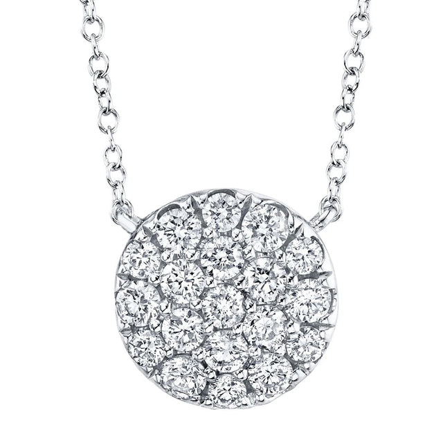 Shy Creation 3/8ctw Diamond Circle White Gold Necklace
