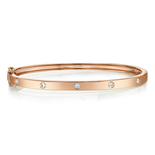 Shy Creation 3/8ctw Diamond Rose Gold Diamond Bangle Bracelet