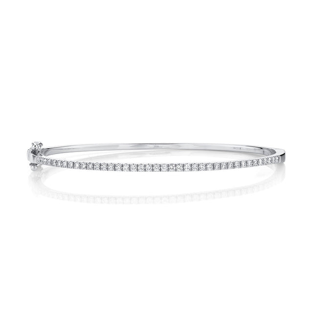 Shy Creation 5/8ctw Diamond White Gold Bangle Bracelet