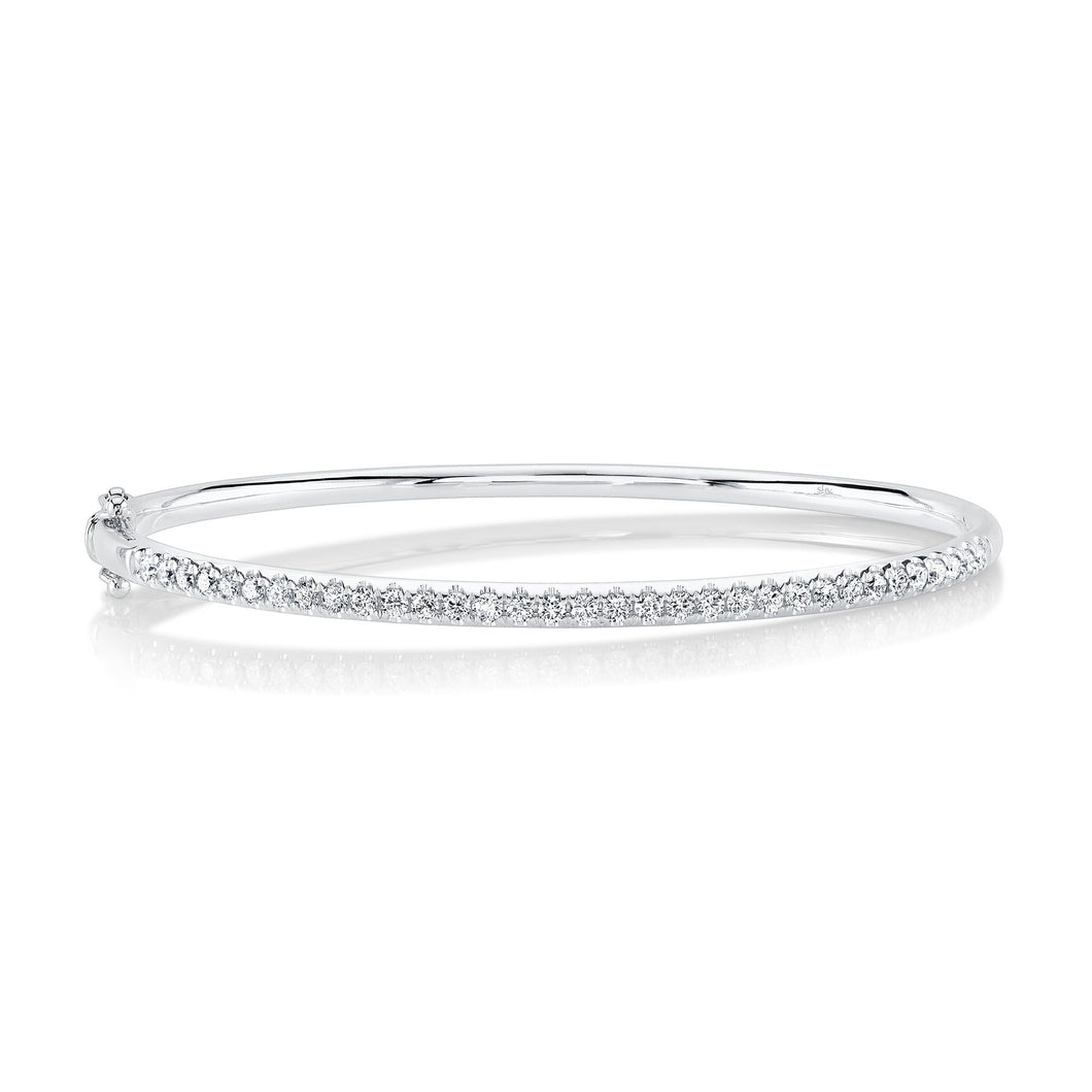 Shy Creation 7/8ctw Diamond White Gold Bangle Bracelet