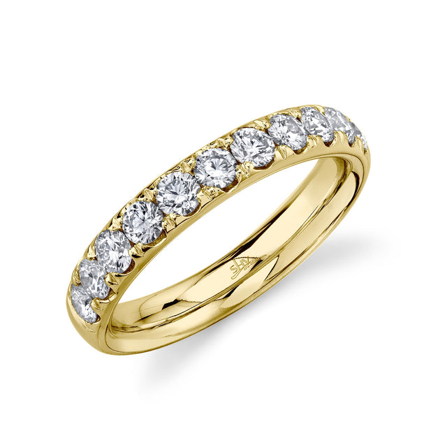 Shy Creation 7/8ctw Round Diamond Yellow Gold Band - Size 7