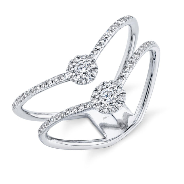 Shy Creation Double Row Round Diamond Halo Ring 1/3ctw