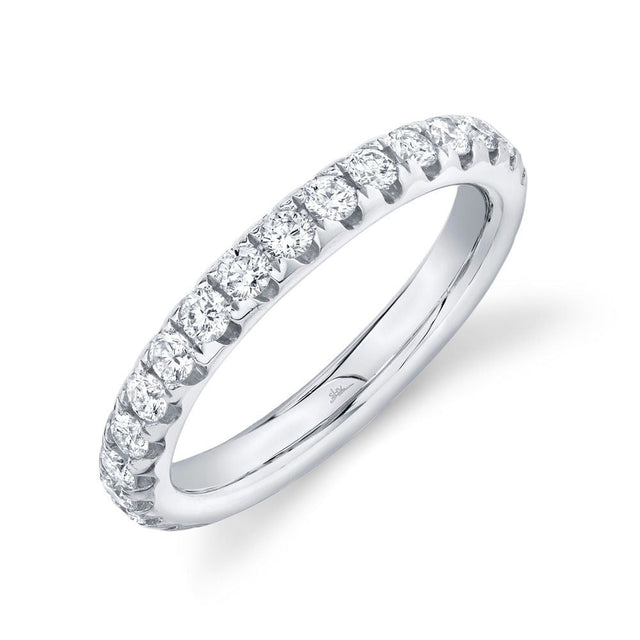 Shy Creation Round Diamond White Gold 3.1mm Eternity Band - Size 4
