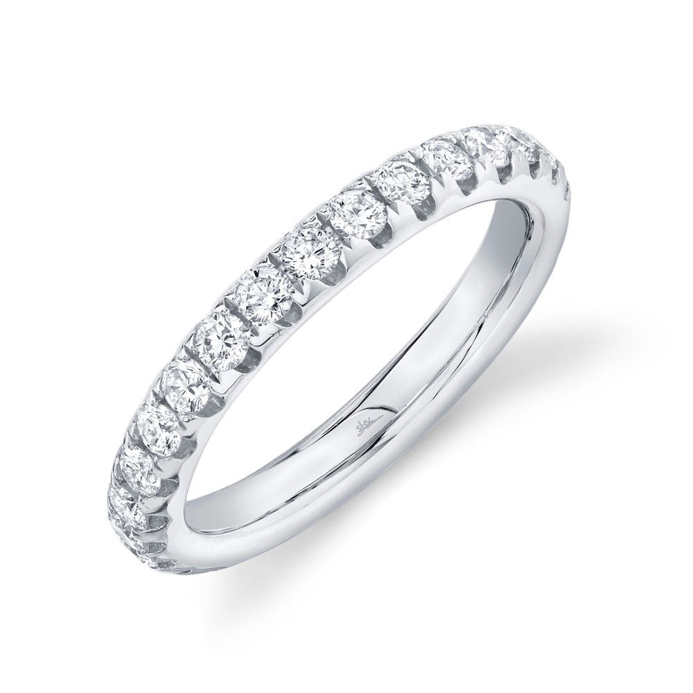 Shy Creation Round Diamond White Gold 3.1mm Eternity Band - Size 4