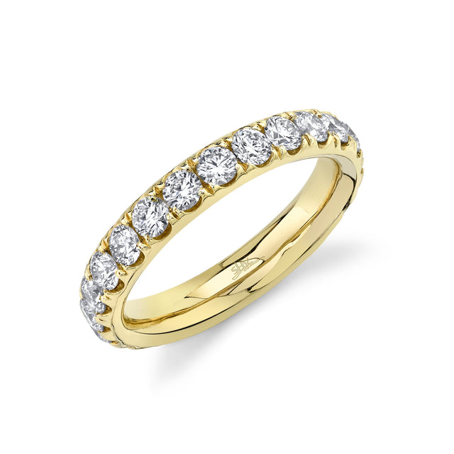 Shy Creation Round Diamond Yellow Gold 3.5mm Eternity Band - Size 4