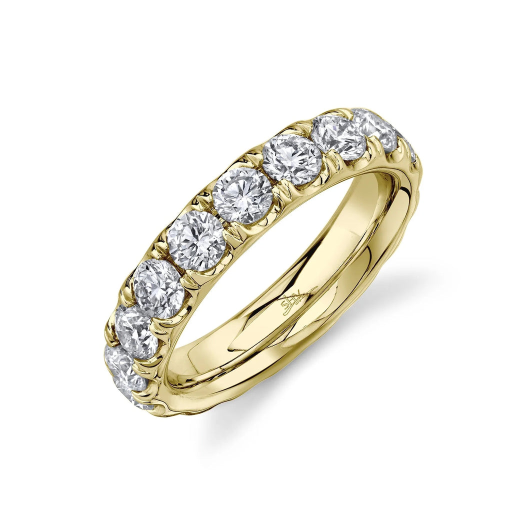 Shy Creation Round Diamond Yellow Gold 4.7mm Eternity Band - Size 4