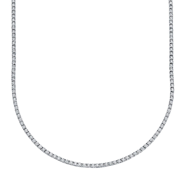 Shy Creation White Gold Diamond Tennis Necklace 4ctw
