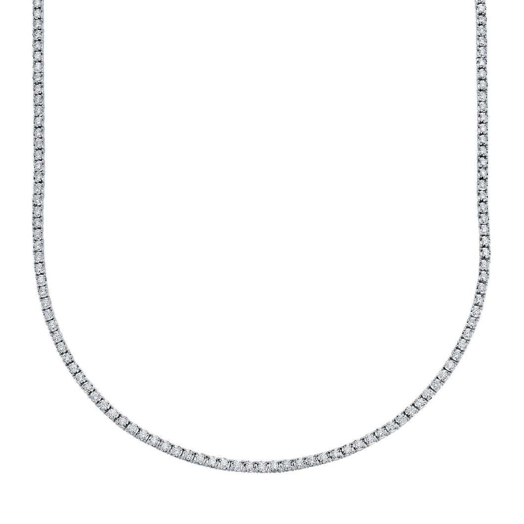 Shy Creation White Gold Diamond Tennis Necklace 4ctw