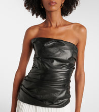 Simkhai Arie strapless faux leather midi dress