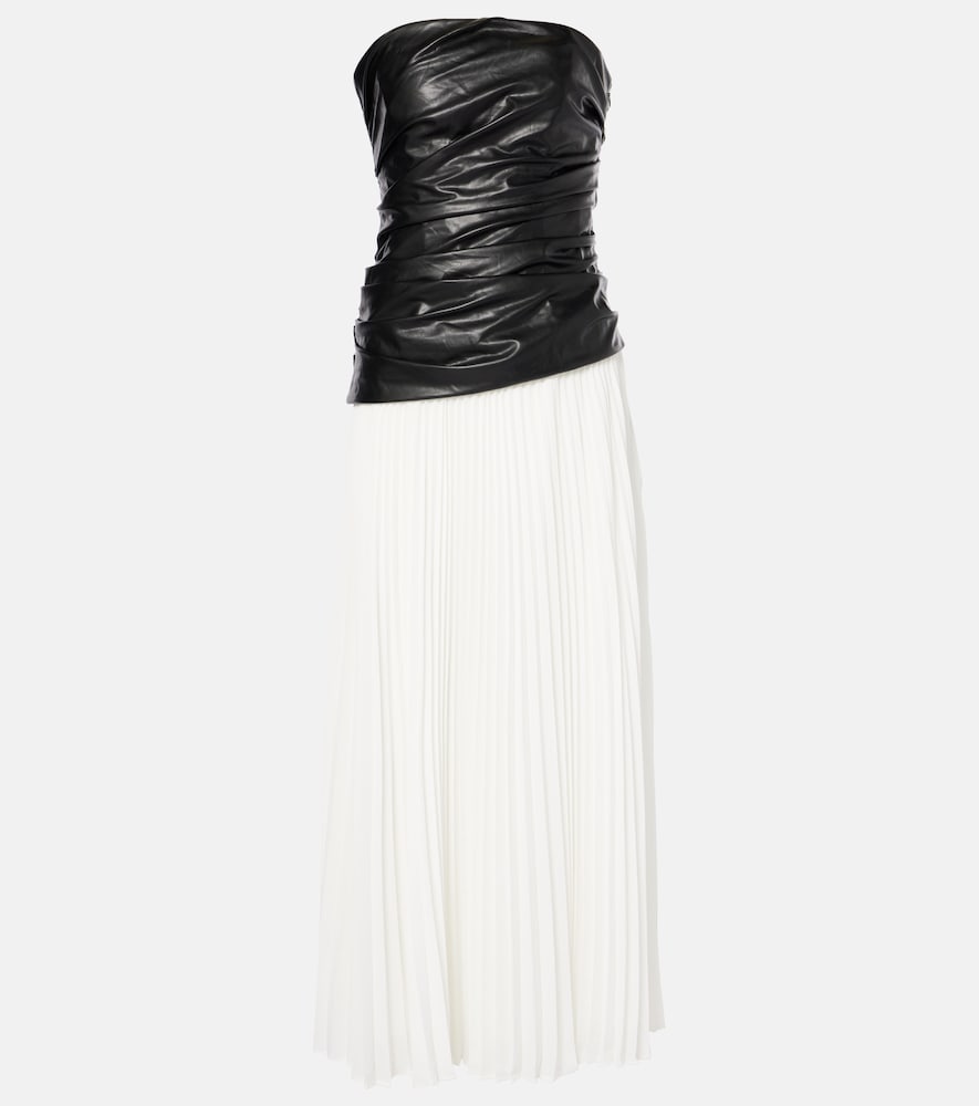 Simkhai Arie strapless faux leather midi dress. Simkhai Arie 无肩带仿皮中长连衣裙