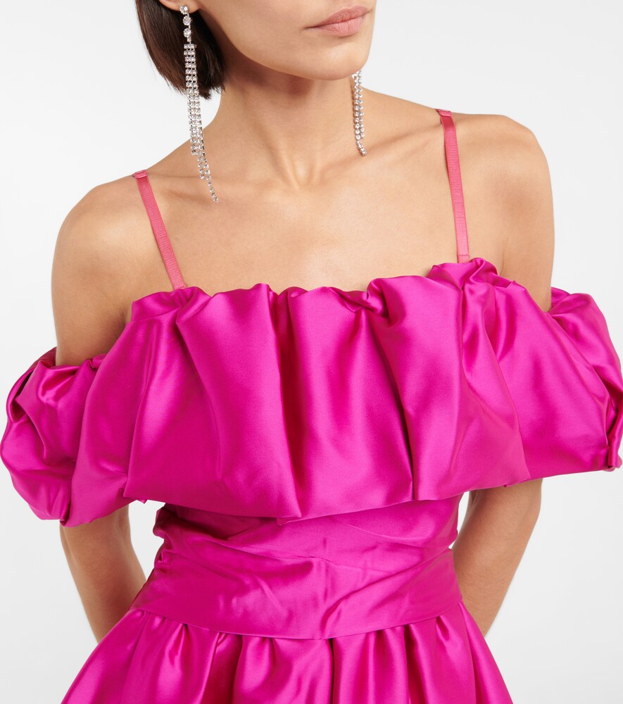 Simkhai Astoria off-shoulder satin minidress