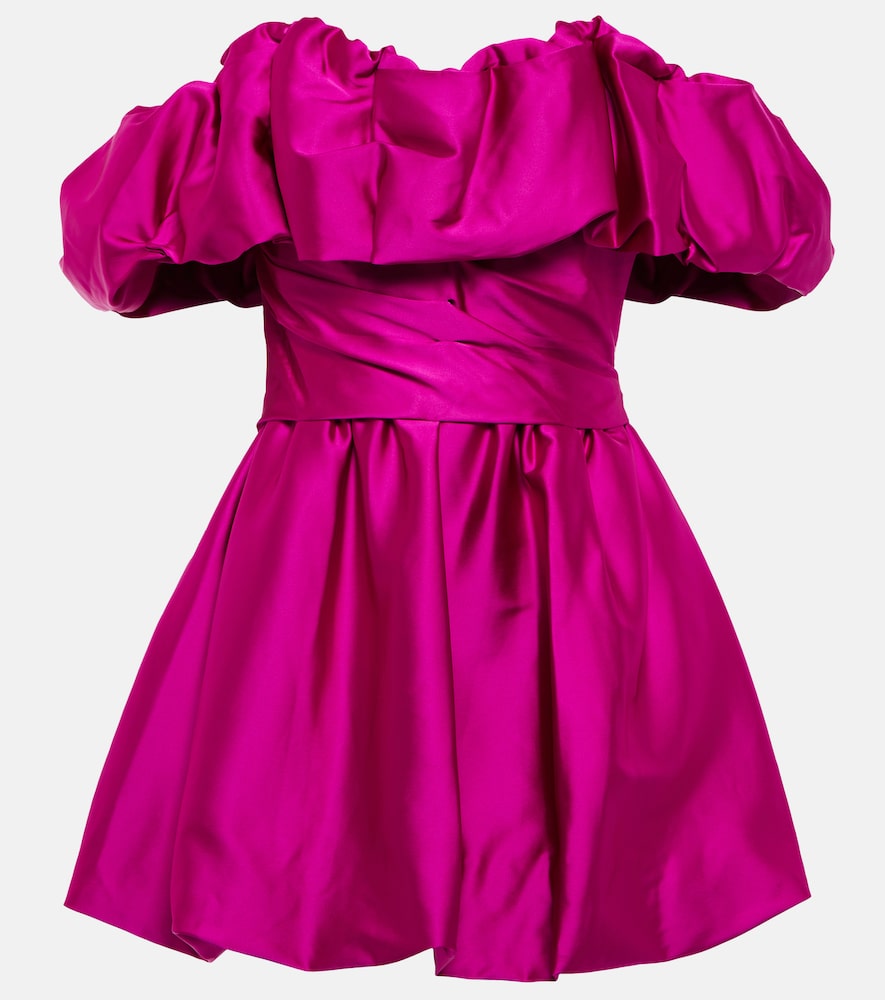 Simkhai Astoria off-shoulder satin minidress. Simkhai Astoria 露肩缎面迷你连衣裙