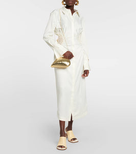Simkhai Bridget metal shell clutch