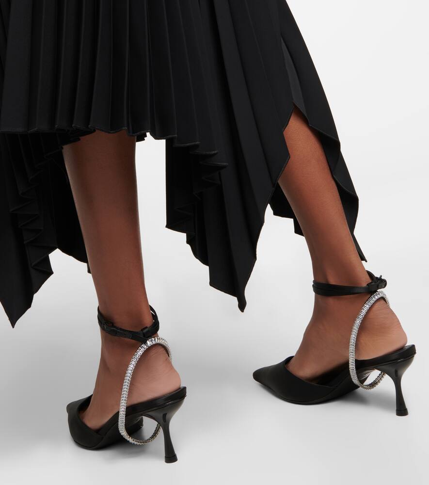 Simkhai Crystal-embellished satin pumps