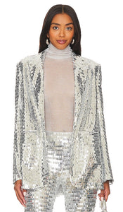 Simon Miller Lennox Jacket in Metallic Silver - Simon Miller - Veste Lennox en argent métallisé - Simon Miller Lennox 金属银色夹克 - Simon Miller Lennox Jacke in Metallic-Silber - Simon Miller 레녹스 재킷 - Giacca Simon Miller Lennox in argento metallizzato