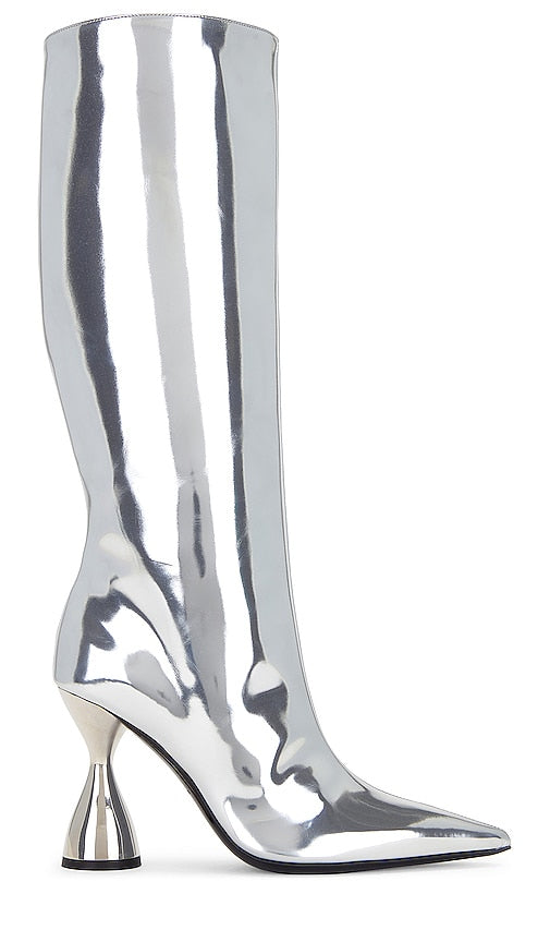 Simon Miller Verner Boot in Metallic Silver - Botte Simon Miller Verner en argent métallisé - Simon Miller Verner 金属银靴子 - Simon Miller Verner Stiefel in Metallic-Silber - 메탈릭 실버 소재의 Simon Miller Verner 부츠 - Stivale Simon Miller Verner in argento metallizzato