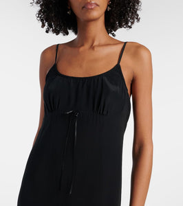 Simone Rocha Bow-detail cr√É¬™pe de chine slip dress