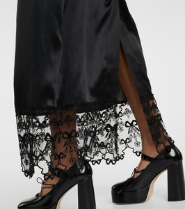 Simone Rocha Bow-detail silk satin midi dress