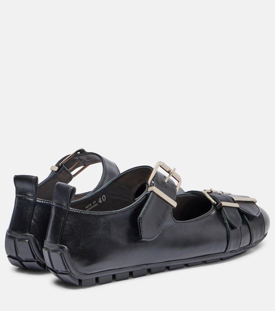 Simone Rocha Buckle Ballerina leather ballet flats