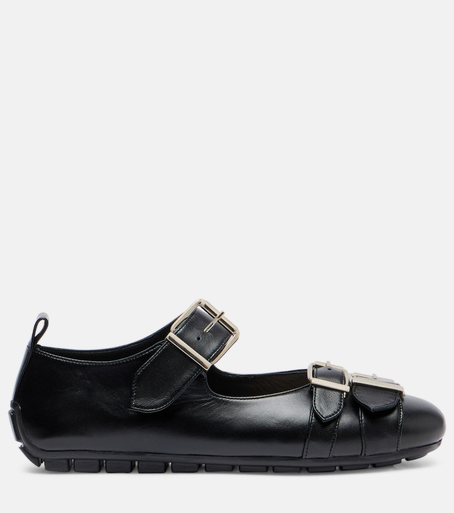 Simone Rocha Buckle Ballerina leather ballet flats