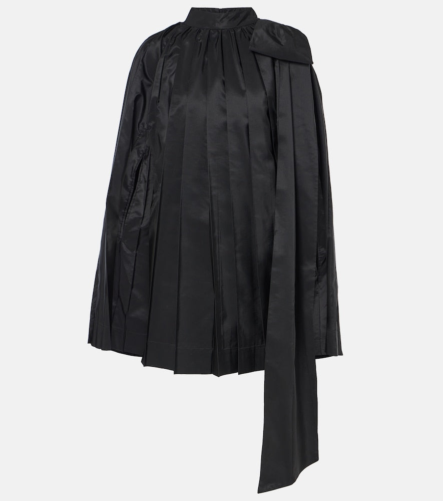 Simone Rocha Caped pleated taffeta minidress. Simone Rocha 披肩褶裥塔夫绸迷你连衣裙