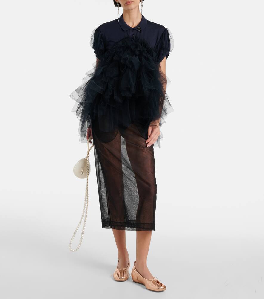 Simone Rocha Classic pleated leather ballet flats