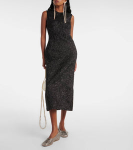 Simone Rocha Classic pleated metallic leather ballet flats