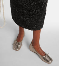 Simone Rocha Classic pleated metallic leather ballet flats