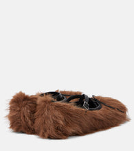 Simone Rocha Criss Cross faux fur ballet flats