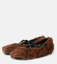 Simone Rocha Criss Cross faux fur ballet flats
