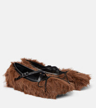 Simone Rocha Criss Cross faux fur ballet flats