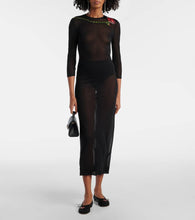 Simone Rocha Crystal-embellished sheer cocktail dress